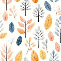 Watercolor-inspired abstract leaves in pastel tones, creating a soft and delicate pattern. Ideal for nature-themed projects, textiles, and modern design.
