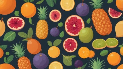 pattern with fruits