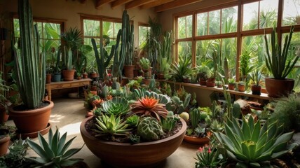 Fototapeta premium Home garden with cactus