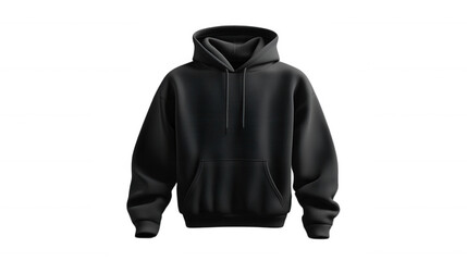 Black Hoodie isolated on Transparent Background PNG
