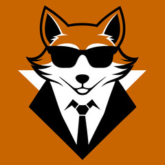 fox head vector design icon art