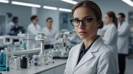 Fototapeta premium portrait of a female scientist looking at the camera