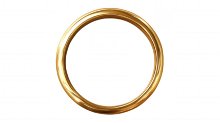 Golden Ring Isolated on Black Background isolated on Transparent Background PNG
