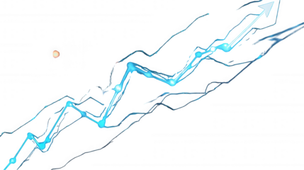 Dynamic Blue Lightning Effect isolated on Transparent Background PNG