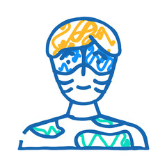 painting mask face doodle icon sketch vector. painting mask face sign. isolated symbol illustration