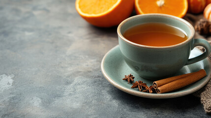 Warm and Delightfully Spiced Tea Infused with Citrus Flavors and Aroma of Cinnamon