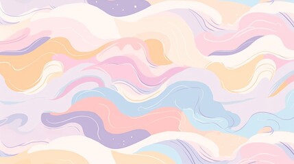 Fototapeta premium An abstract background featuring a pastel color wavy pattern that evokes gentle waves and serene summer beach scenes