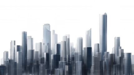 Modern Cityscape isolated on Transparent Background PNG
