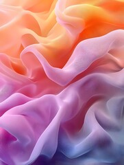 Obraz premium Abstract background with flowing fabric in shades of pink, orange, and blue.