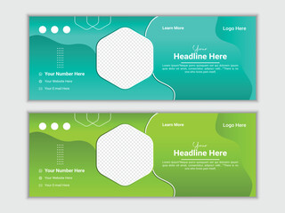 Modern vector digital business marketing promotion Facebook cover design template.