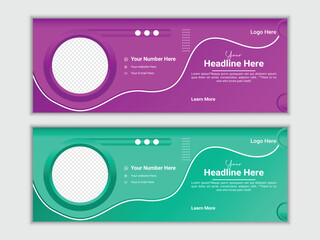 Modern vector digital business marketing promotion Facebook cover design template.