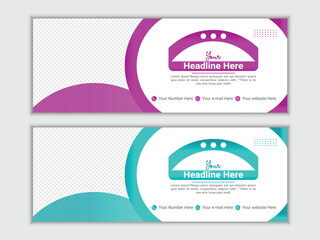 Modern vector digital business marketing promotion Facebook cover design template.