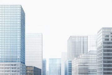 Fototapeta premium Photorealistic image of modern skyscrapers showcasing architectural design and urban skyline aesthetics