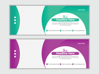 Modern vector digital business marketing promotion Facebook cover design template.