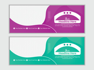 Modern vector digital business marketing promotion Facebook cover design template.