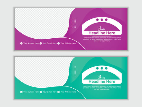 Modern vector digital business marketing promotion Facebook cover design template.