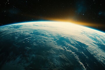 Obraz premium Earth View from Space at Dawn