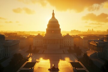 Obraz premium Majestic Capitol Building at Sunrise
