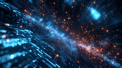 Obraz premium Futuristic Digital Interface with Neon Cloud Computing and Tech Glow photo