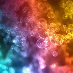 Abstract background with colorful, glowing bubbles. Perfect for a whimsical and fun design.