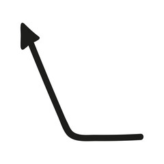 Doodle arrow Illustration. Hand drawn element for navigation and presentations.