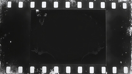 Black and White Film Negative with Sprocket Holes