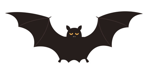 Fototapeta premium Flying funny black bat. Vampire animal. Halloween night character. Vector flat illustration isolated on white background