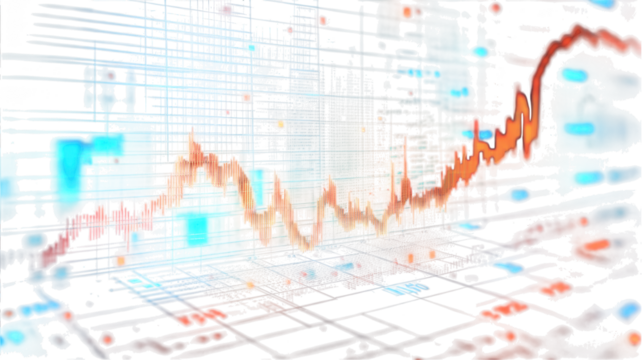 Abstract Financial Data Visualization isolated on Transparent Background PNG