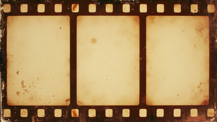 Vintage Film Strip with Three Frames