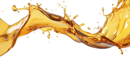 Golden Liquid Splash isolated on Transparent Background PNG