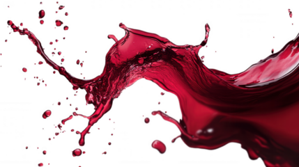 Red Liquid Splash isolated on Transparent Background PNG