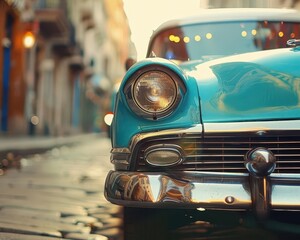 Naklejka premium Retro advertising with nostalgic elements, dynamic and playful, Urban, Soft tones, Photograph, Cultural heritage