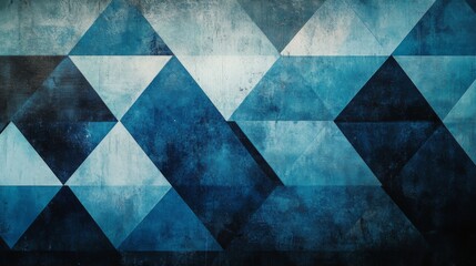 Blue and black Tones Geometric Triangles Grainy Texture. background with Subtle Gradients and Muted Colors 
