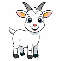 Obraz premium Animal Goat Cutter Friendly Vector Illustration - Cartoons, Clipart, Line Art Design, Goat-themed vector illustration, including cartoons, clipart, and line art for digital designs