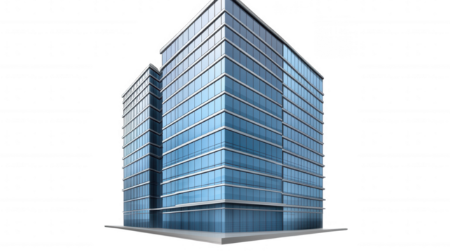 Modern Office Building isolated on Transparent Background PNG