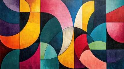 Abstract Geometric Pattern with Bright Colors.