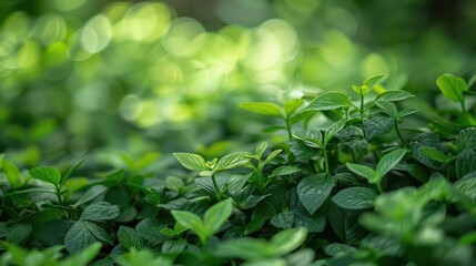 Obraz premium Urban nature with lush greenery, vibrant and serene, Urban, Soft greens, Photograph, City oasis