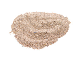 Desert sand pile isolated on a white or transparent background