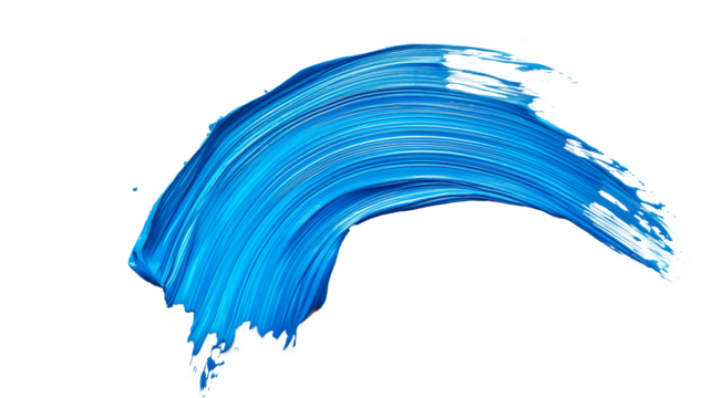 Blue stroke of paint isolated on transparent and white background, cut out png - Powered by Adobe