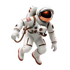 3D Astronaut in red Space Design Floating