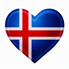 Fototapeta premium アイスランドの国旗のハート(Heart of Icelandic flag on white.) 