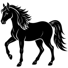 horse silhouette Vector with a white background