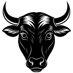 cow silhouette Vector with a white background