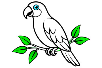 illustration of a parrot silhouette Vector with a white background