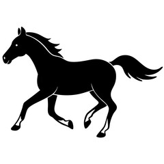 silhouette of a horse silhouette Vector with a white background
