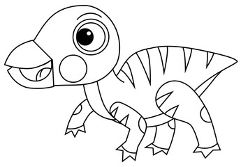 cartoon scene with character sketchbook sketch drawing manual work with color pencils animal dinosaurus dino iguanodon illustration for kids cutout