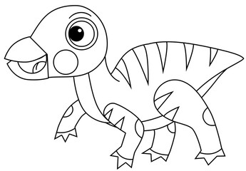 cartoon scene with character sketchbook sketch drawing manual work with color pencils animal dinosaurus dino iguanodon illustration for kids cutout