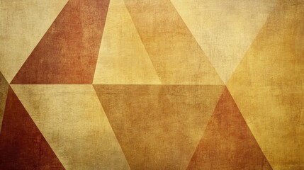 Golden light pale brown orange yellow peach beige Tones Geometric Triangles Grainy Texture. background with Subtle Gradients and Muted Colors 