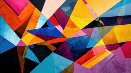 Abstract Geometric Art with Vibrant Colors