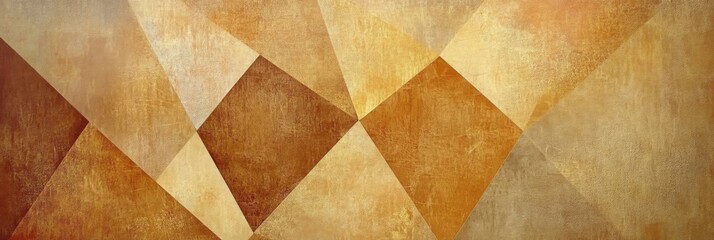 Golden light pale brown orange yellow peach beige Tones Geometric Triangles Grainy Texture. background with Subtle Gradients and Muted Colors 